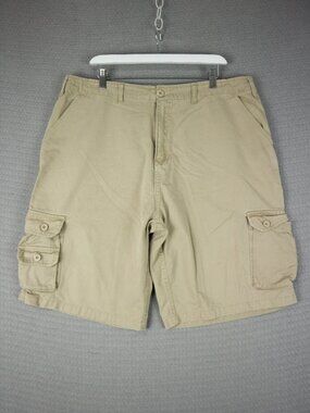 Bongo Beach Khaki Baggy Cotton Cargo Shorts Mens 36W